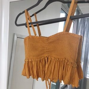 Wilfred Mustard Crop Top (XS)